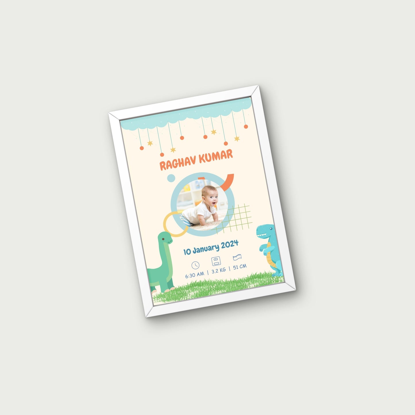 Personalized Birth Frame - Dinosaur