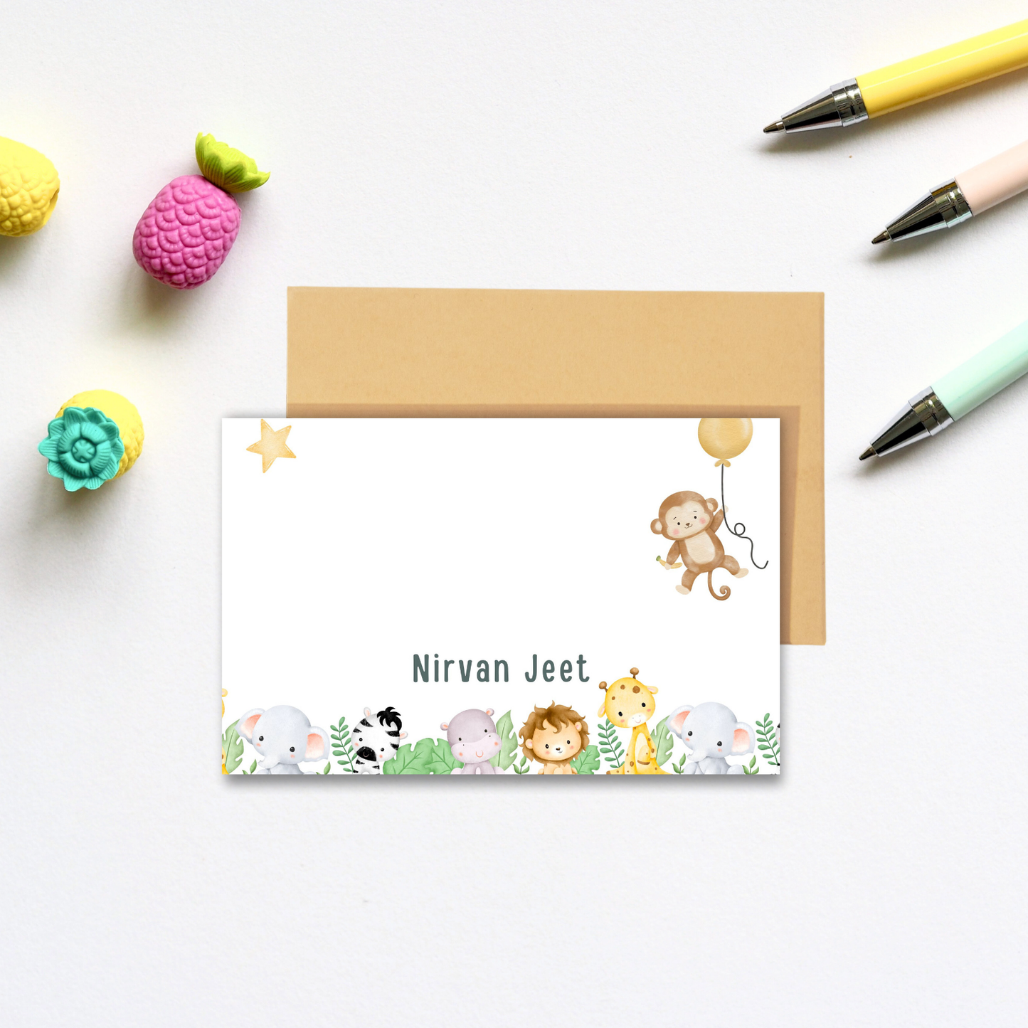 Personalized Notecard - Animals