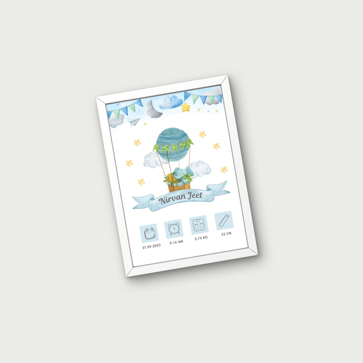 Personalized Birth Frame - Hot Air Balloon