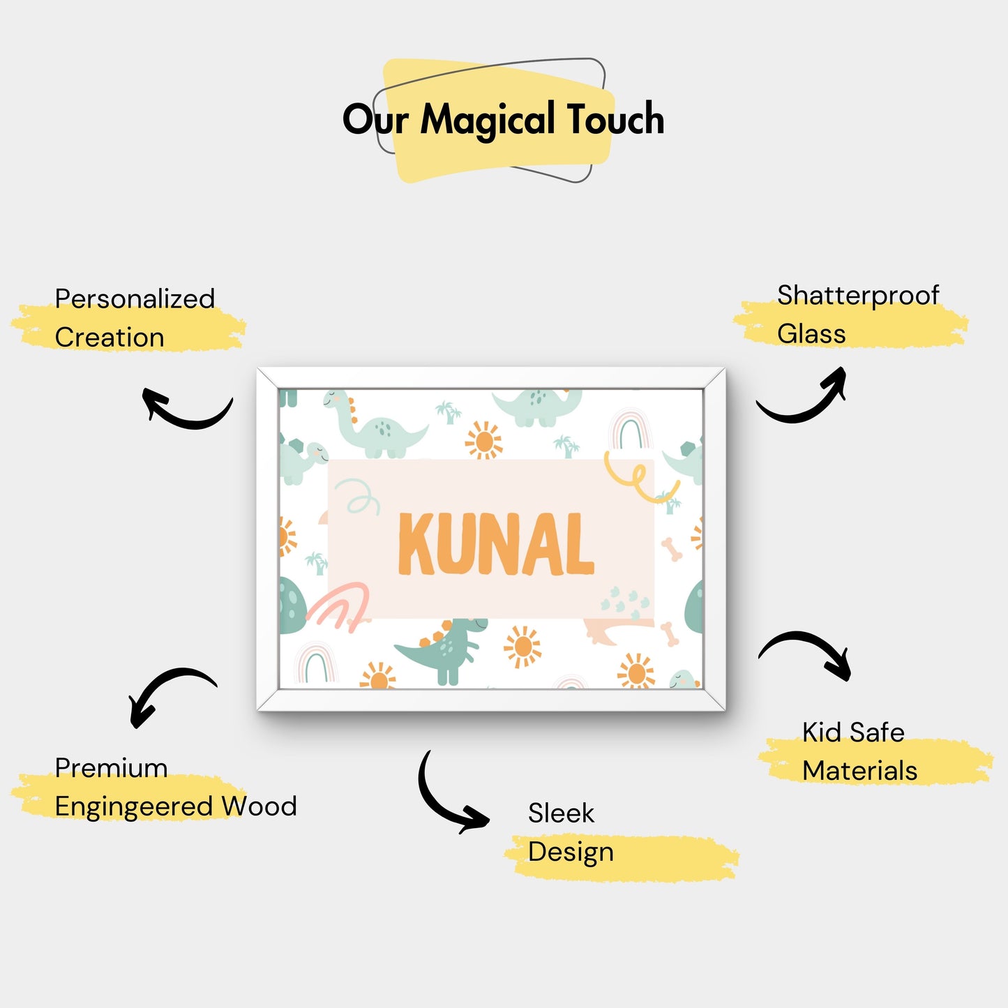 Personalized Name Board - Dinosaur 2