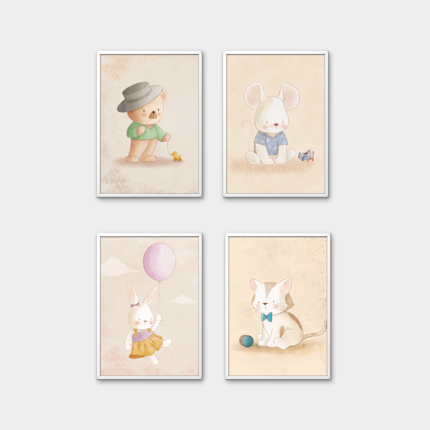 Wall Art - Rabbit (Framed Set of 4)