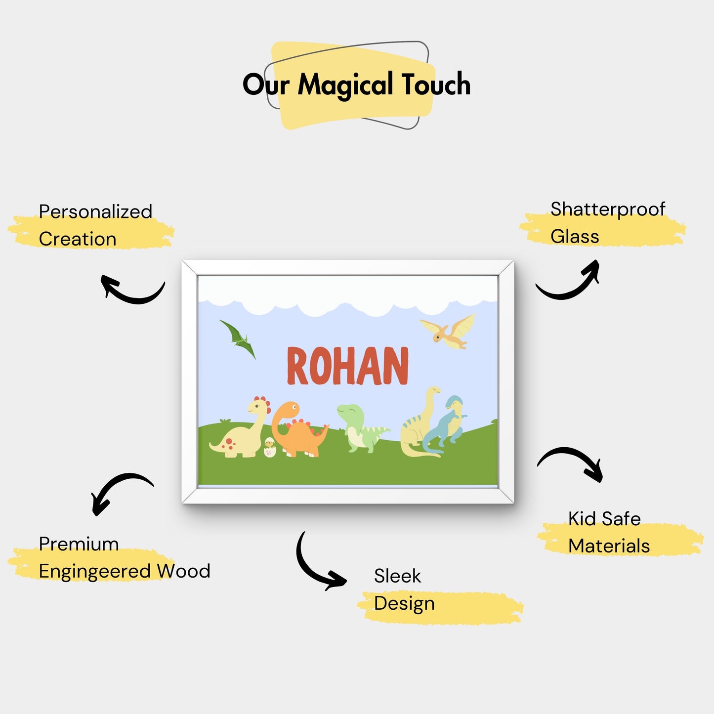 Personalized Name Board - Dinosaur 1