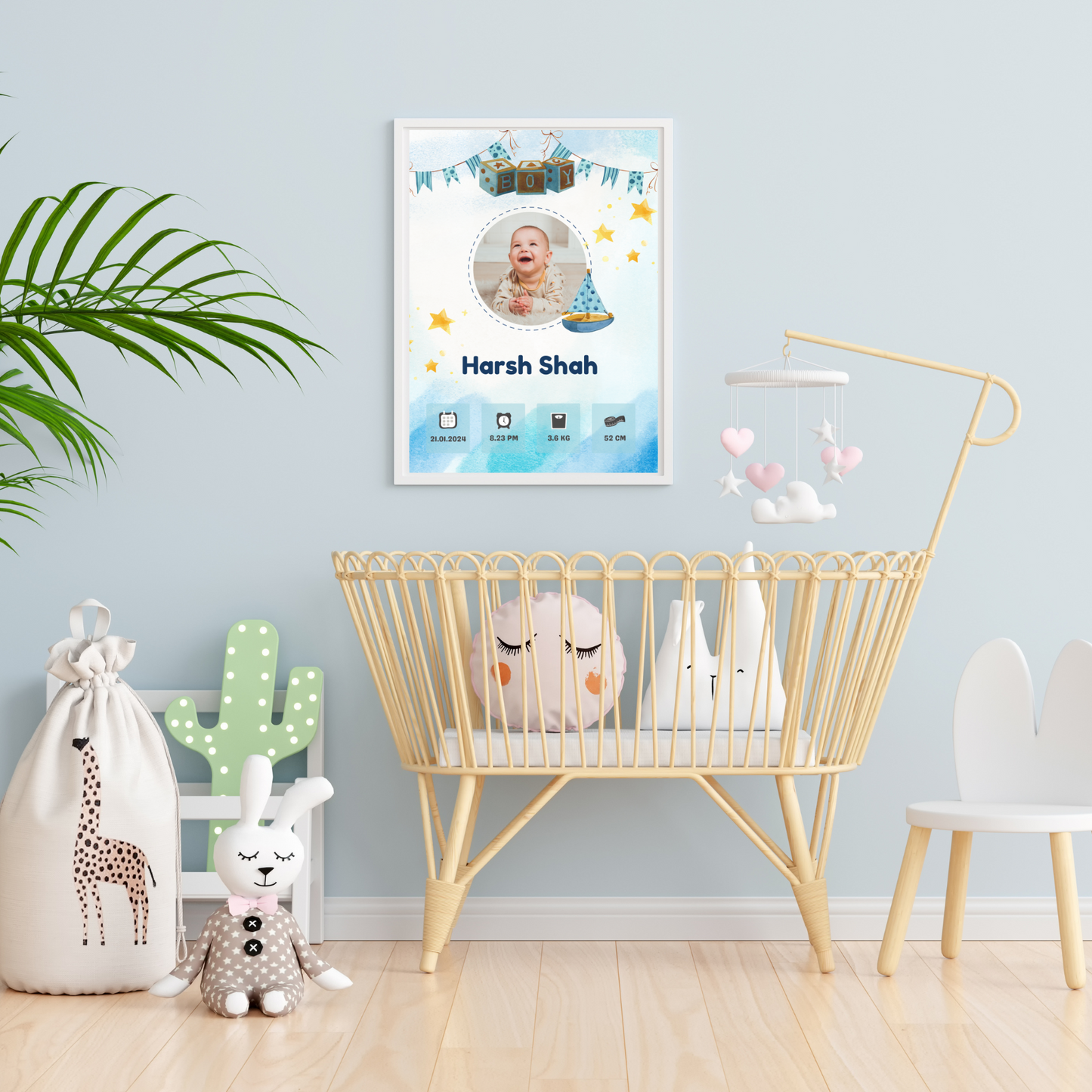 Personalized Birth Frame - Boat