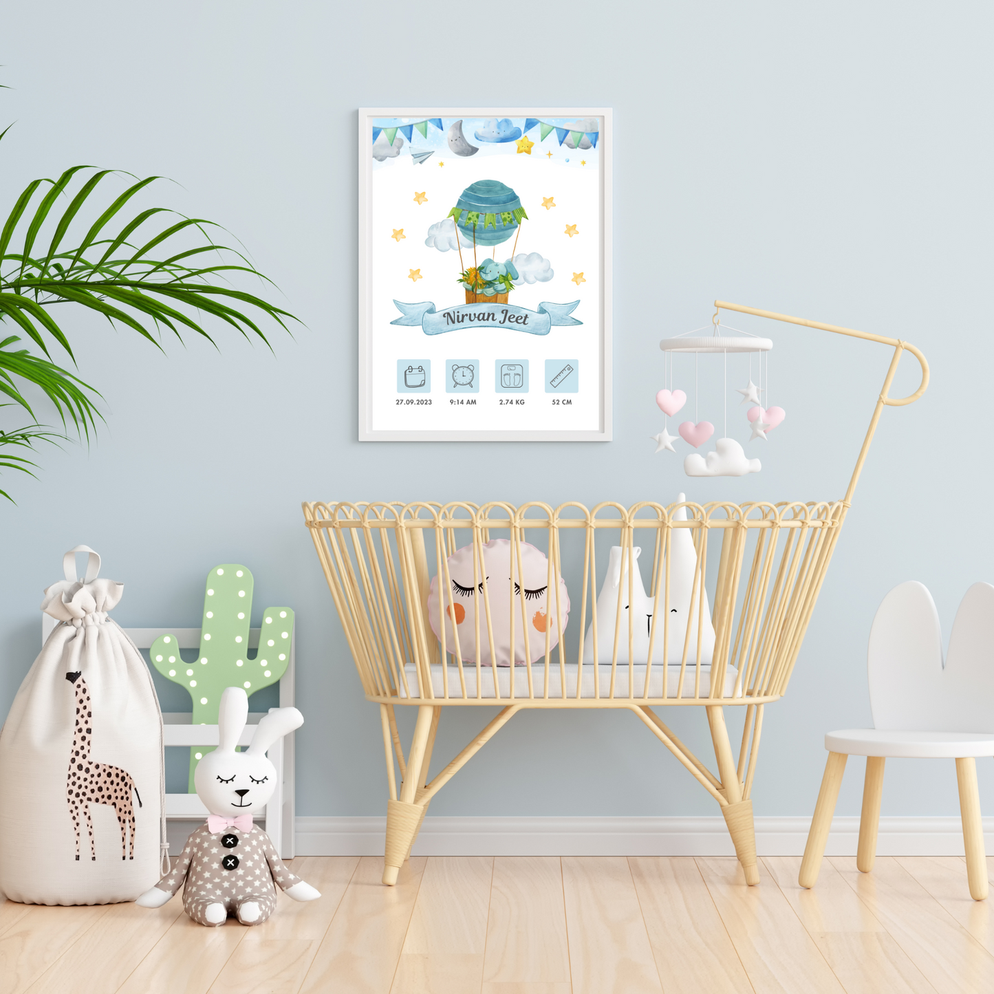 Personalized Birth Frame - Hot Air Balloon