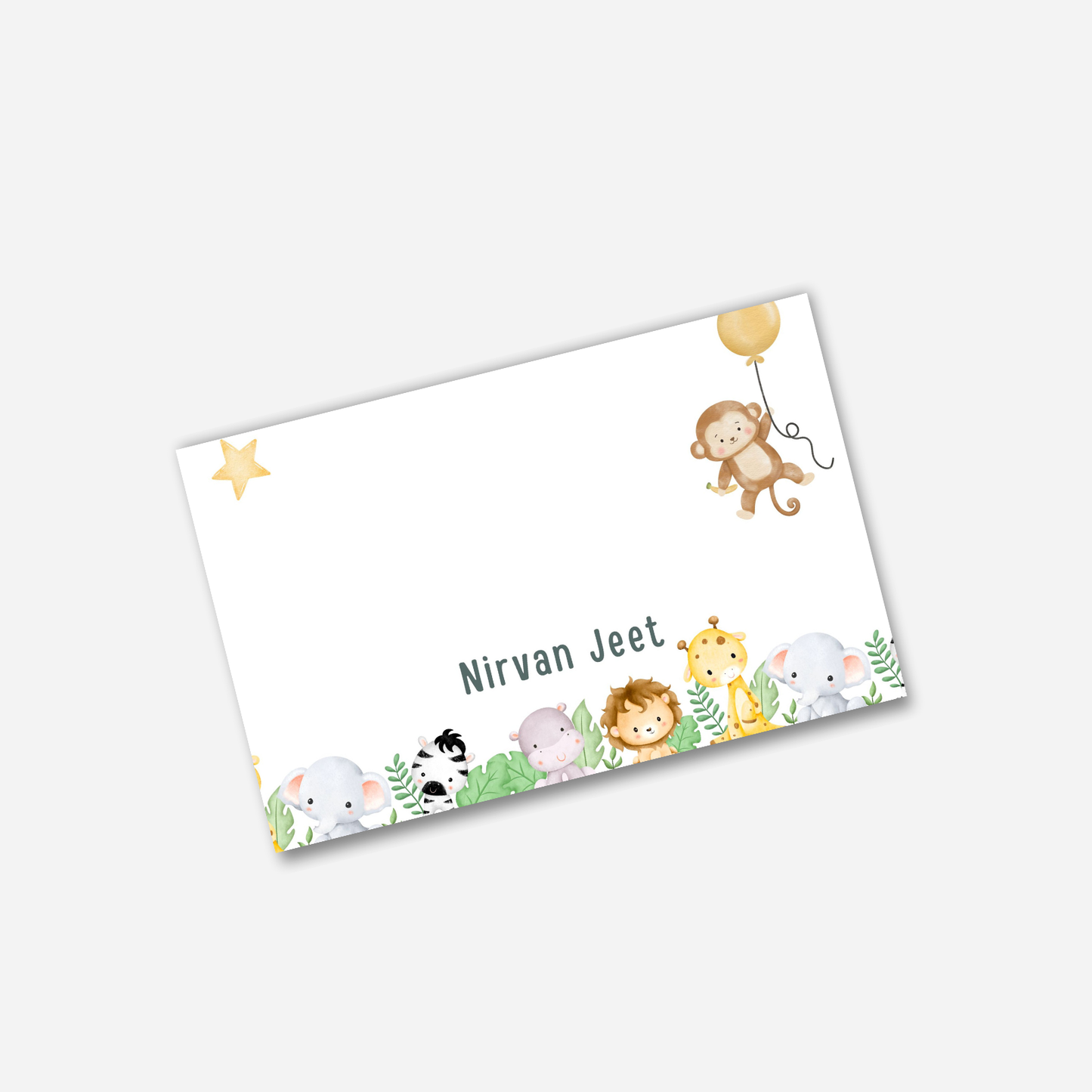 Personalized Notecard - Animals