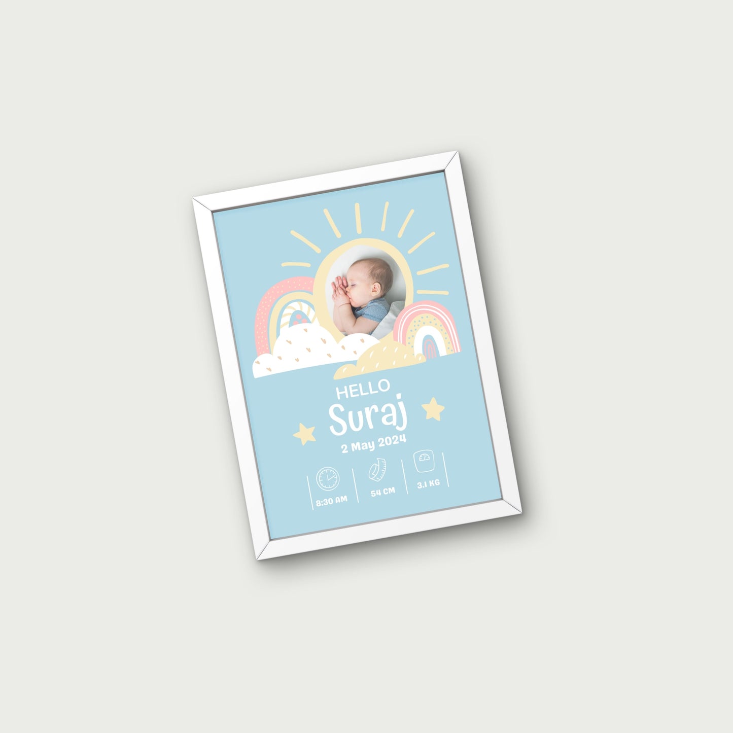 Personalized Birth Frame - Rainbow