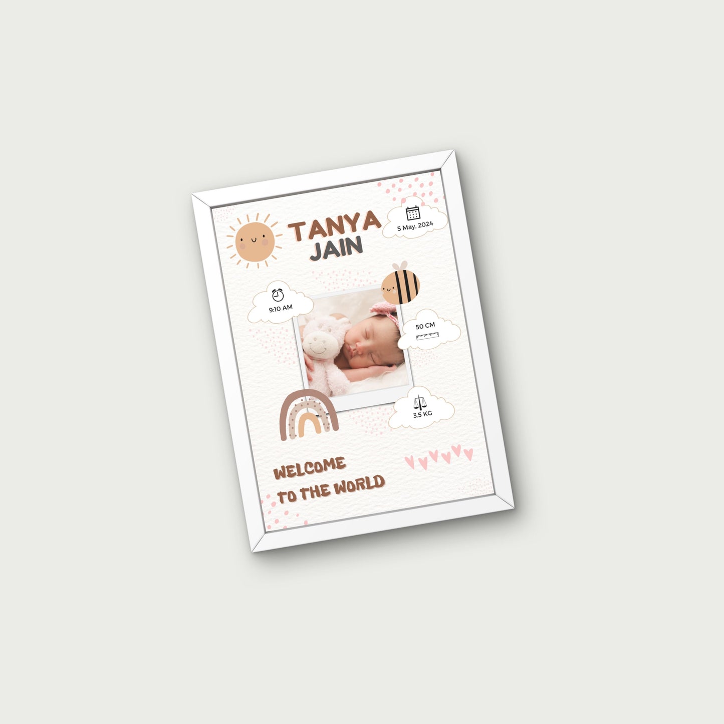 Personalized Birth Frame - Bee