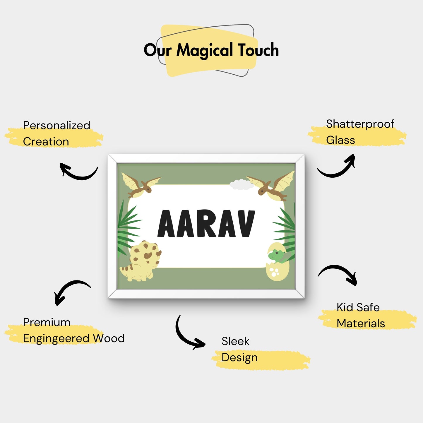 Personalized Name Board - Dinosaur 3