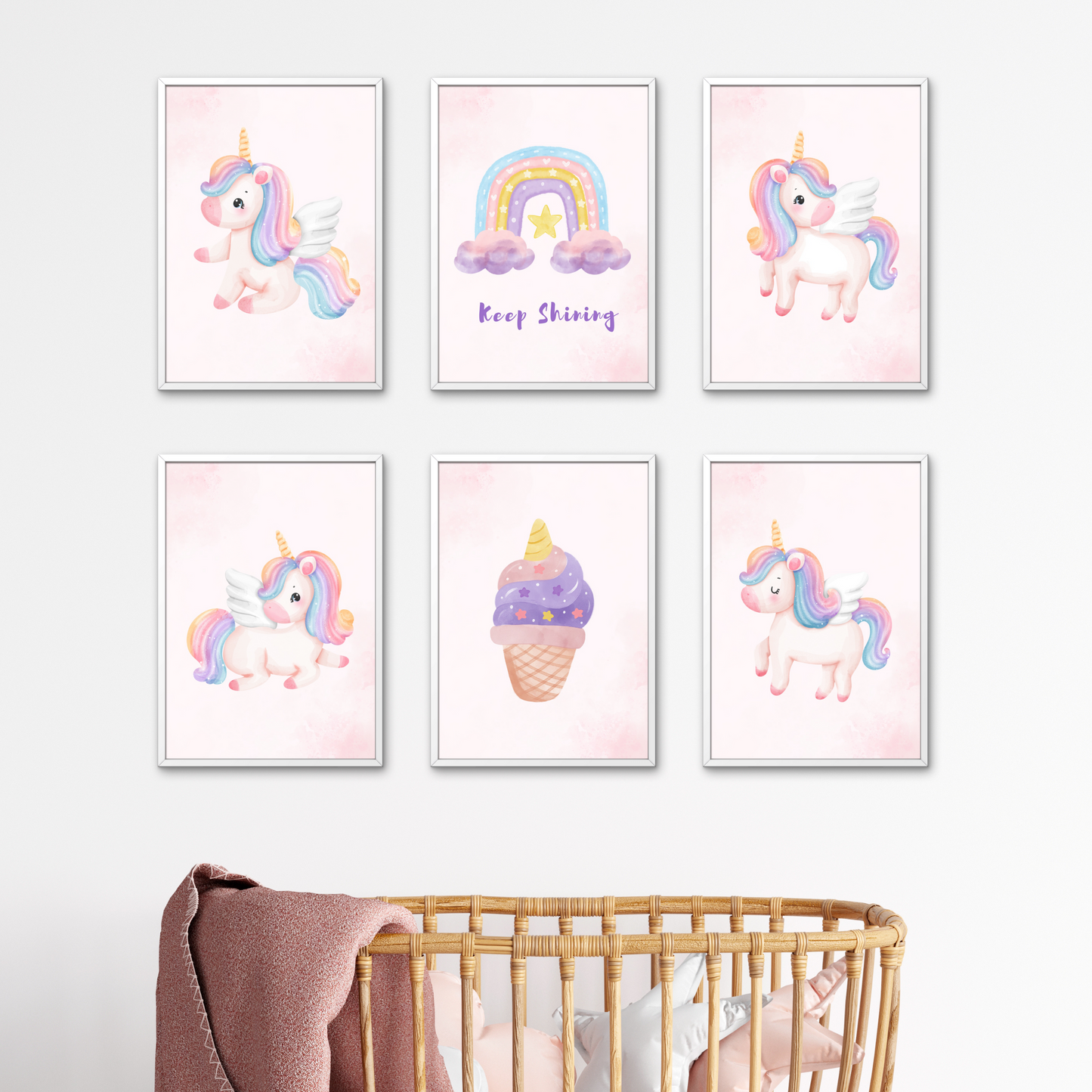 Wall Art - Unicorn 2 (Framed Set of 6)