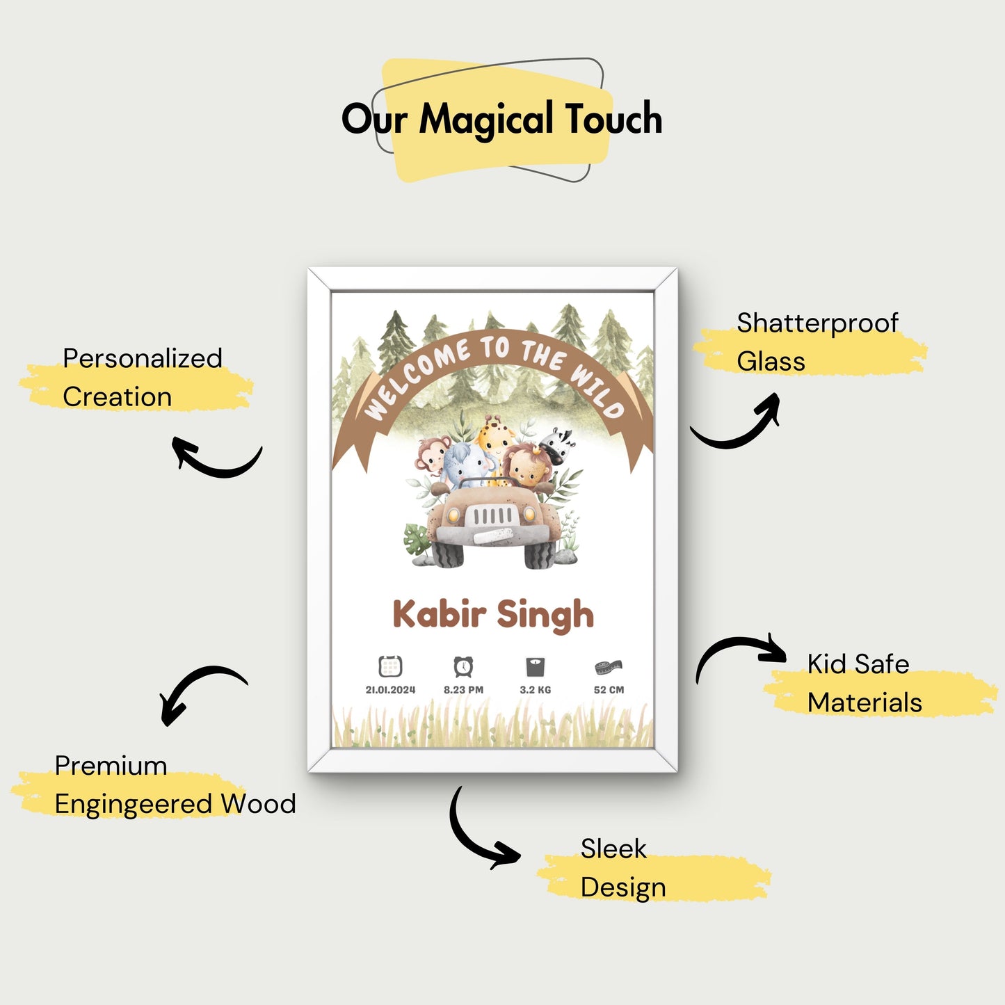 Personalized Birth Frame - Jungle