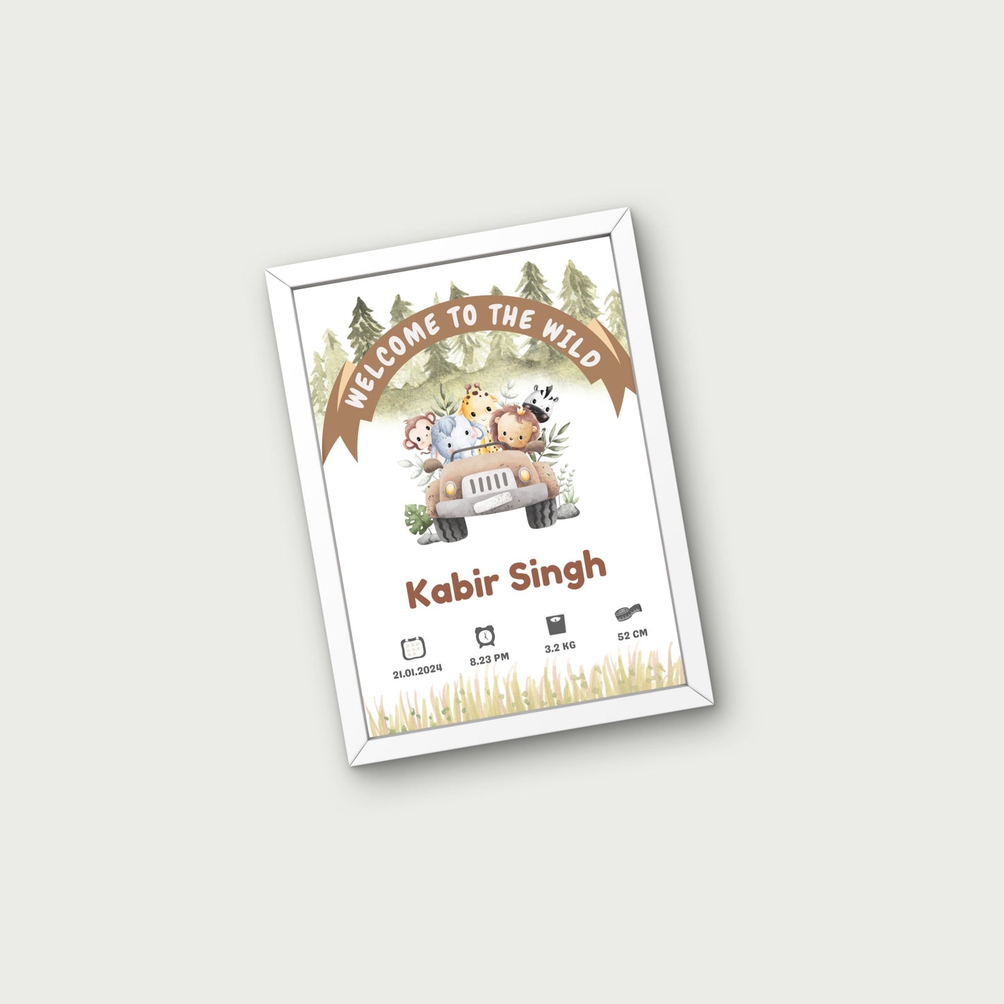 Personalized Birth Frame - Jungle