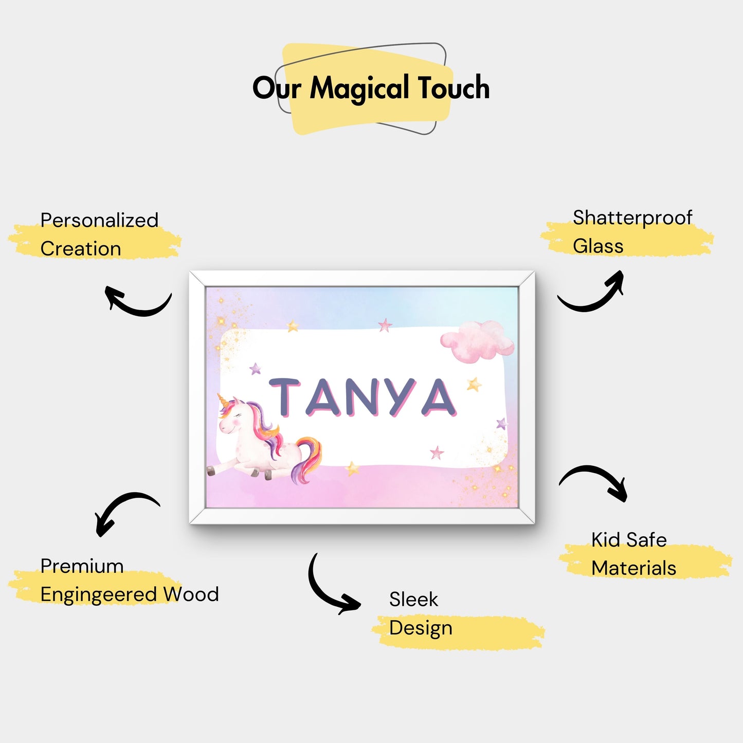 Personalized Name Board - Unicorn