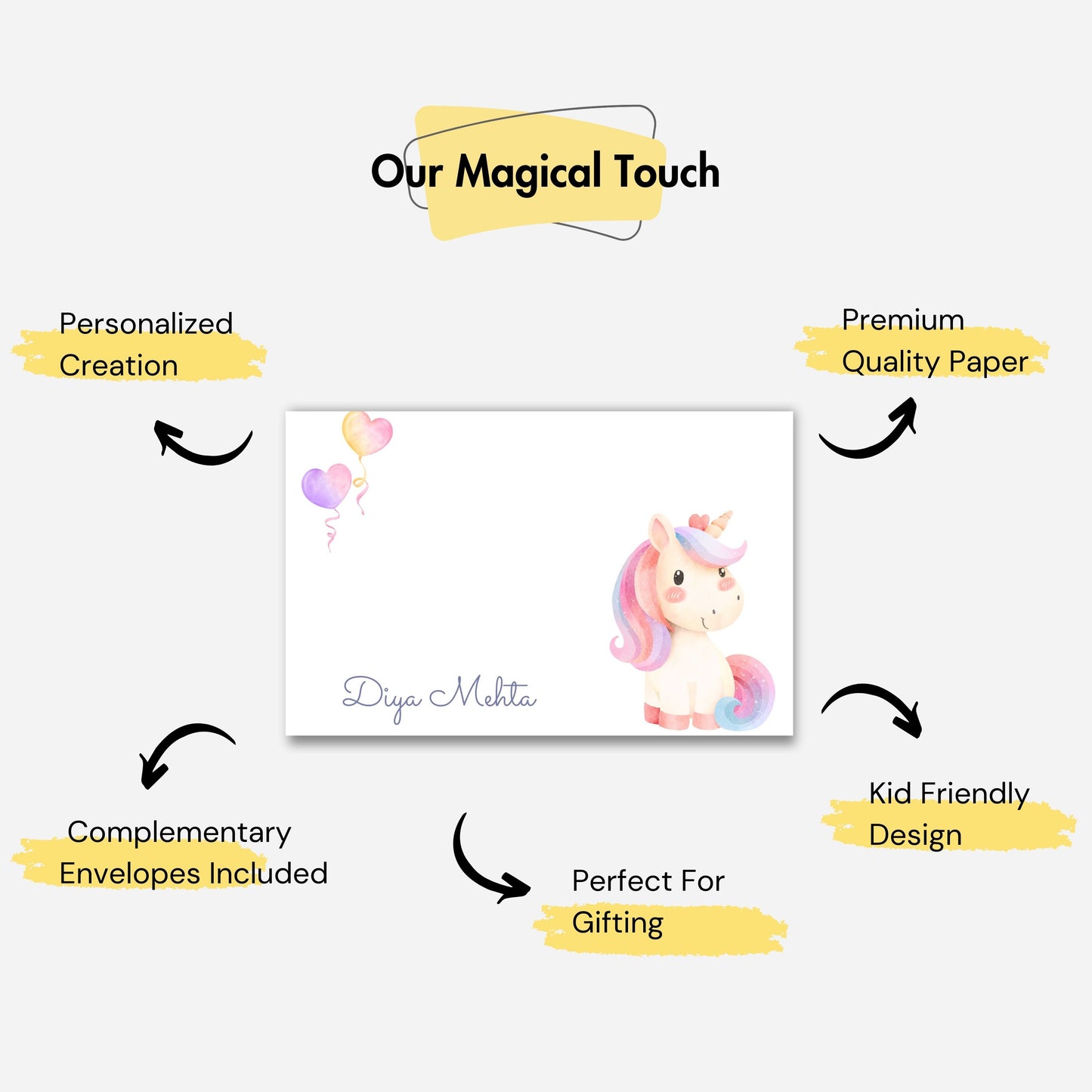 Personalized Notecard - Unicorn