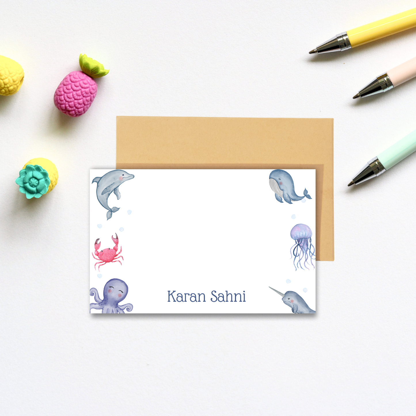 Personalized Notecard - Ocean