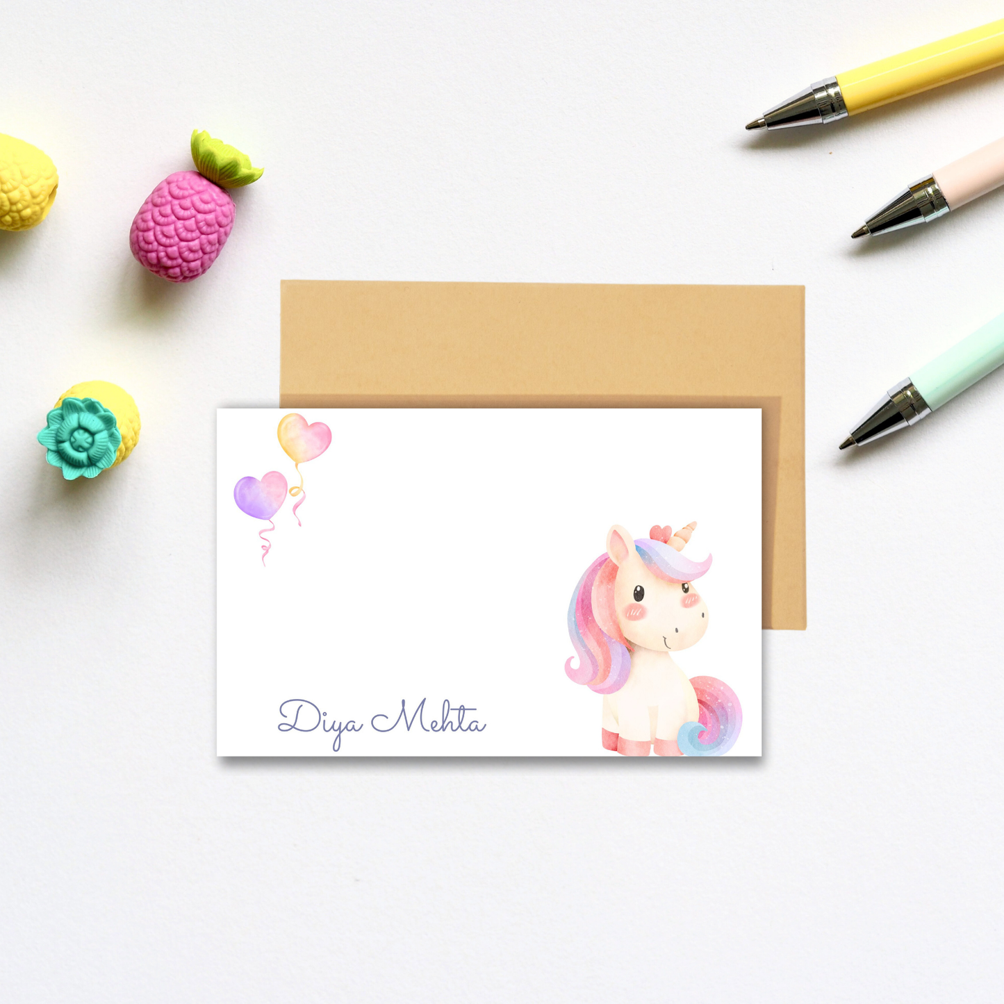 Personalized Notecard - Unicorn