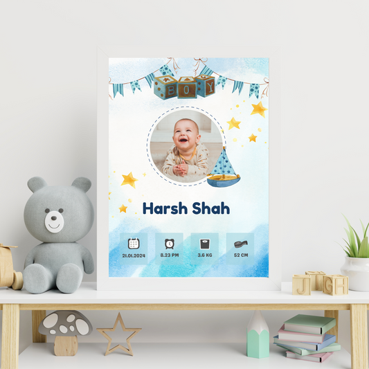 Personalized Birth Frame - Boat