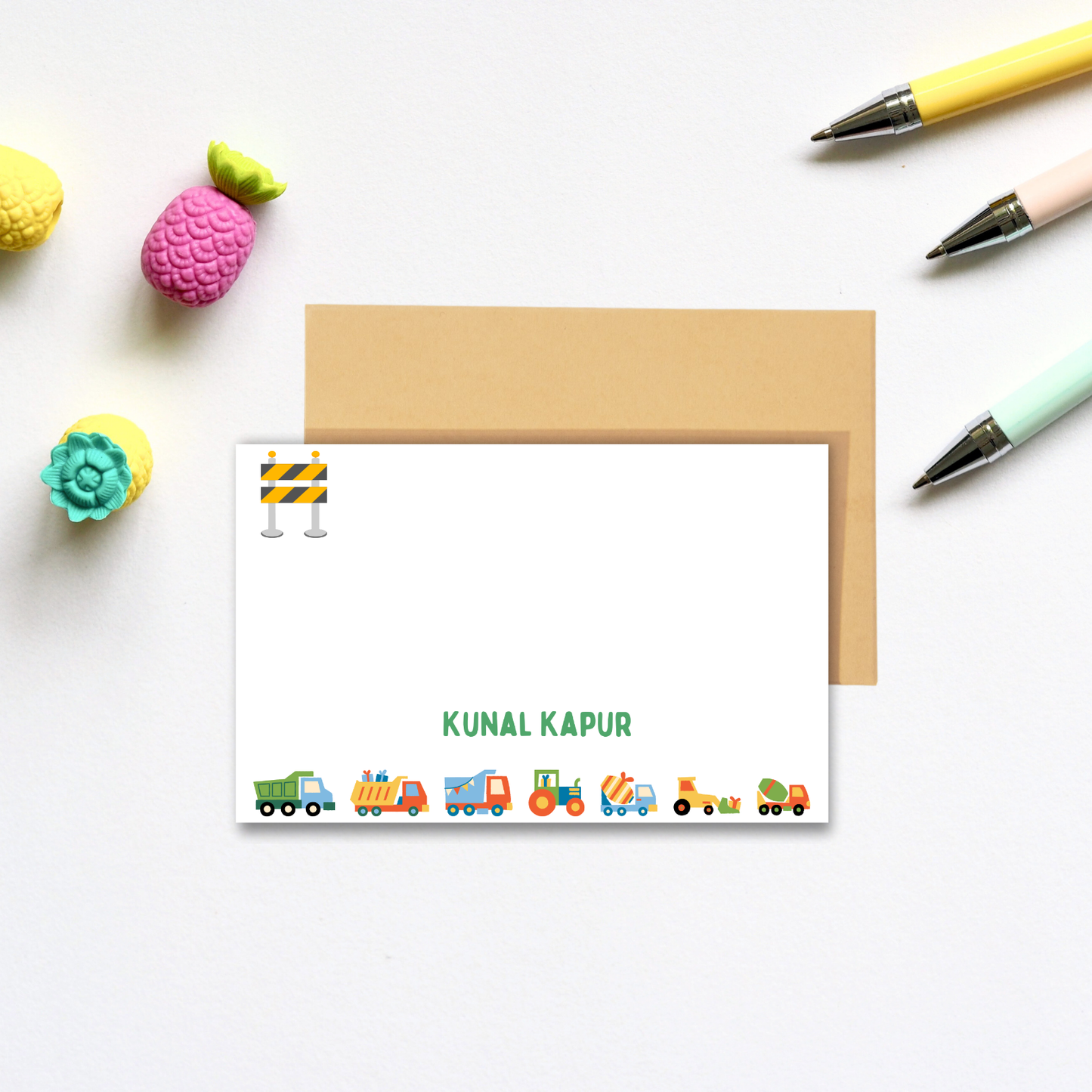 Personalized Notecard - Trucks