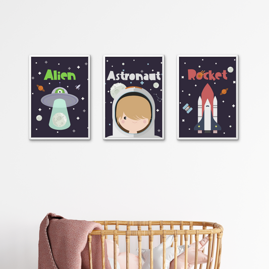 Wall Art - Astronaut (Framed Set of 3)