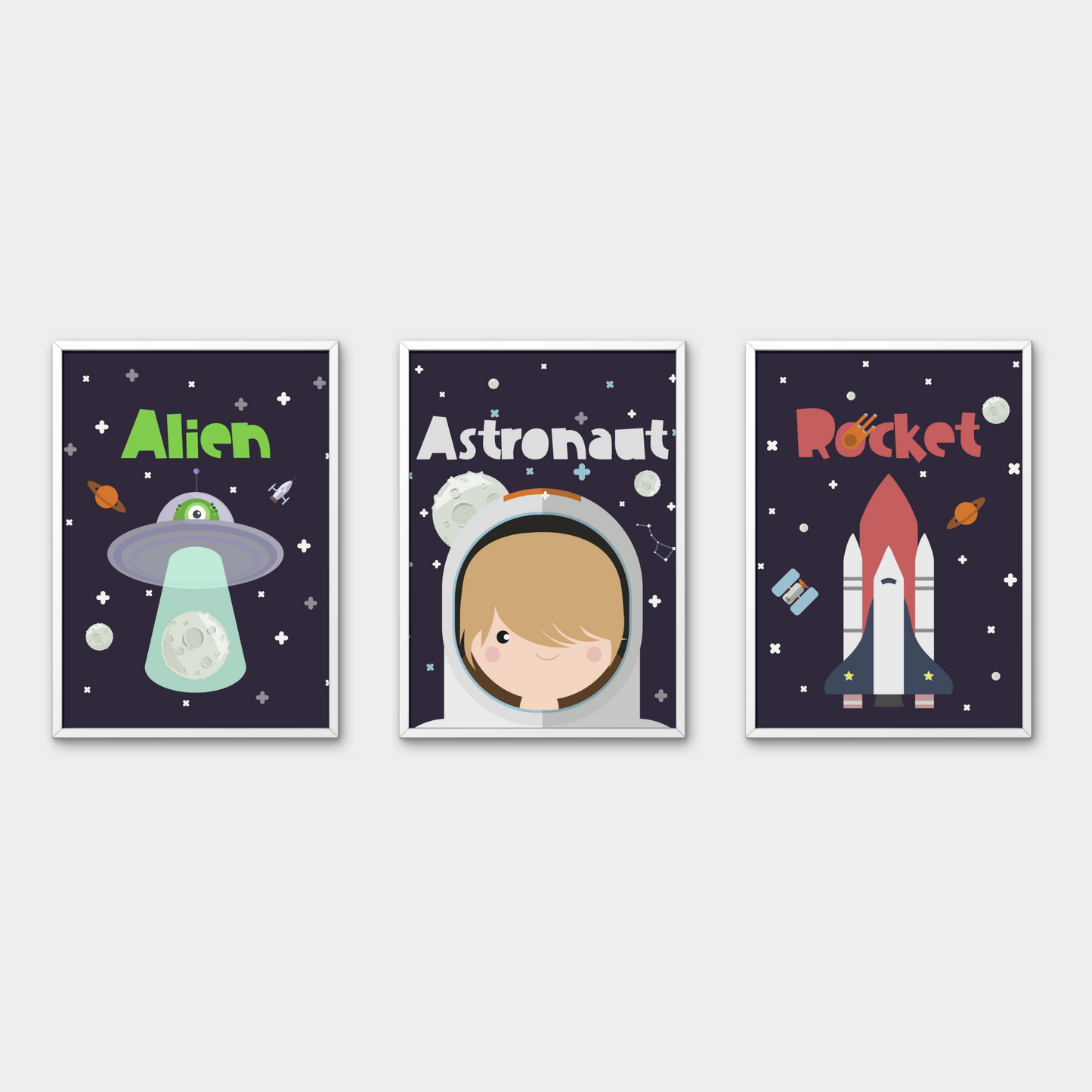 Wall Art - Astronaut (Framed Set of 3)