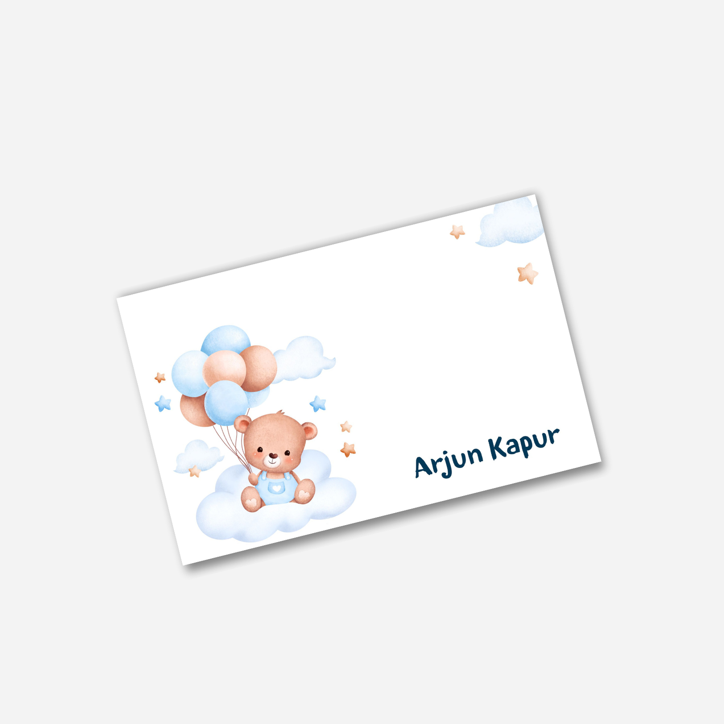 Personalized Notecard - Teddy Blue