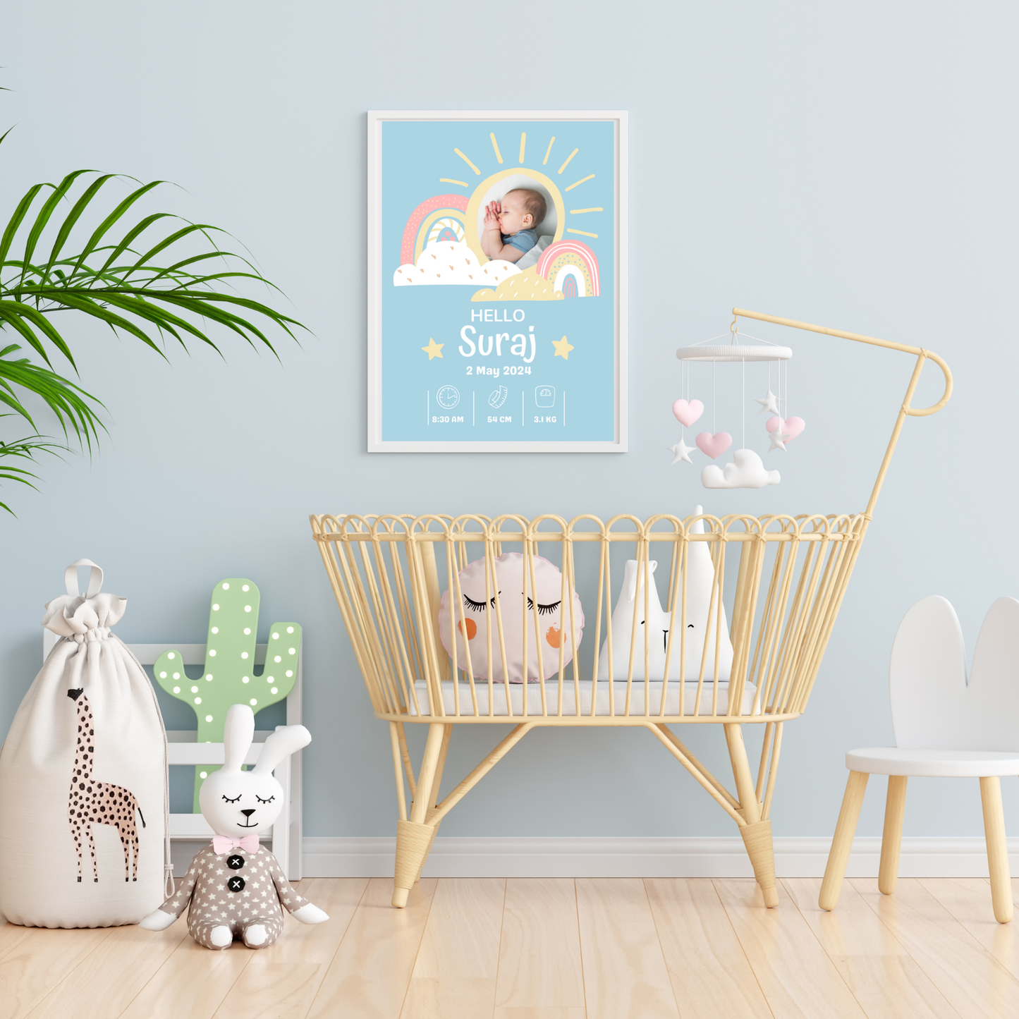 Personalized Birth Frame - Rainbow