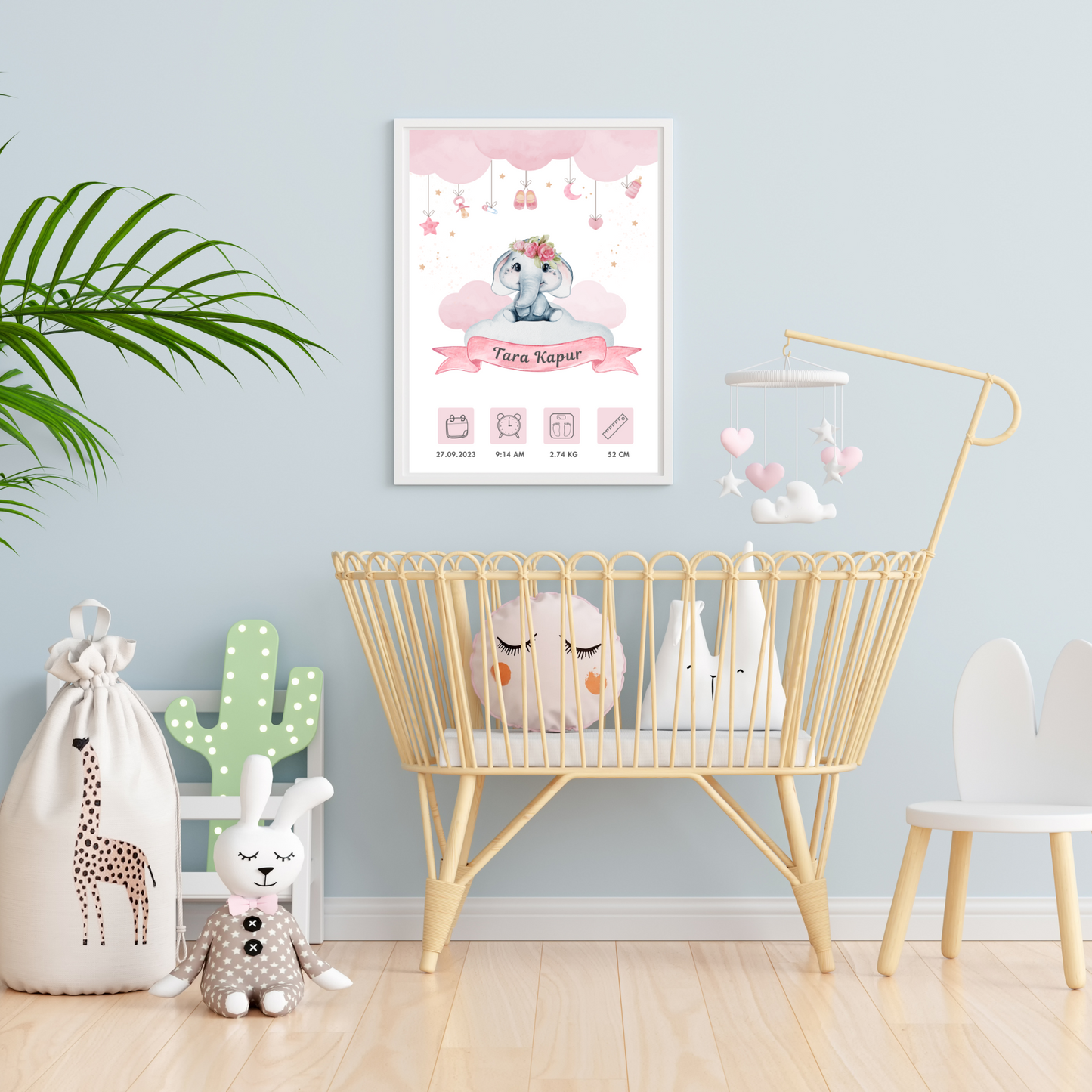 Personalized Birth Frame - Elephant