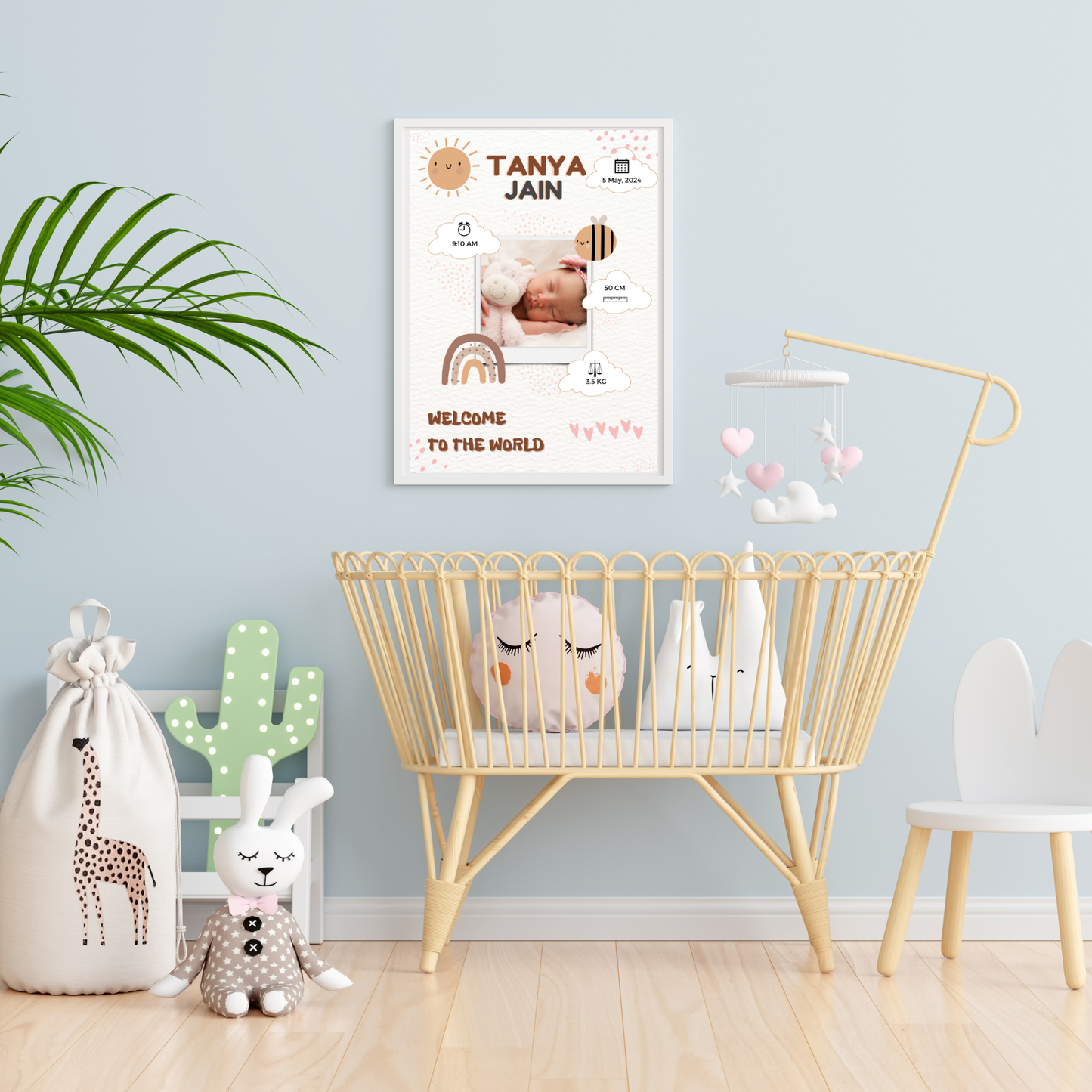 Personalized Birth Frame - Bee